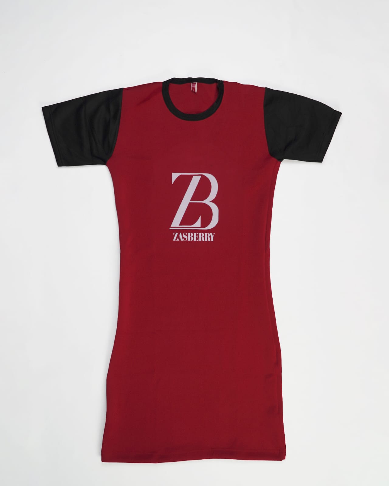 Zasberry Women's T-Shirt Dress Red/Black Hand