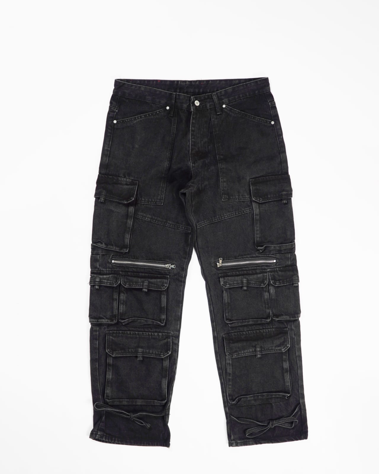Men Multi-Pocket Loose Fit Denim Jeans