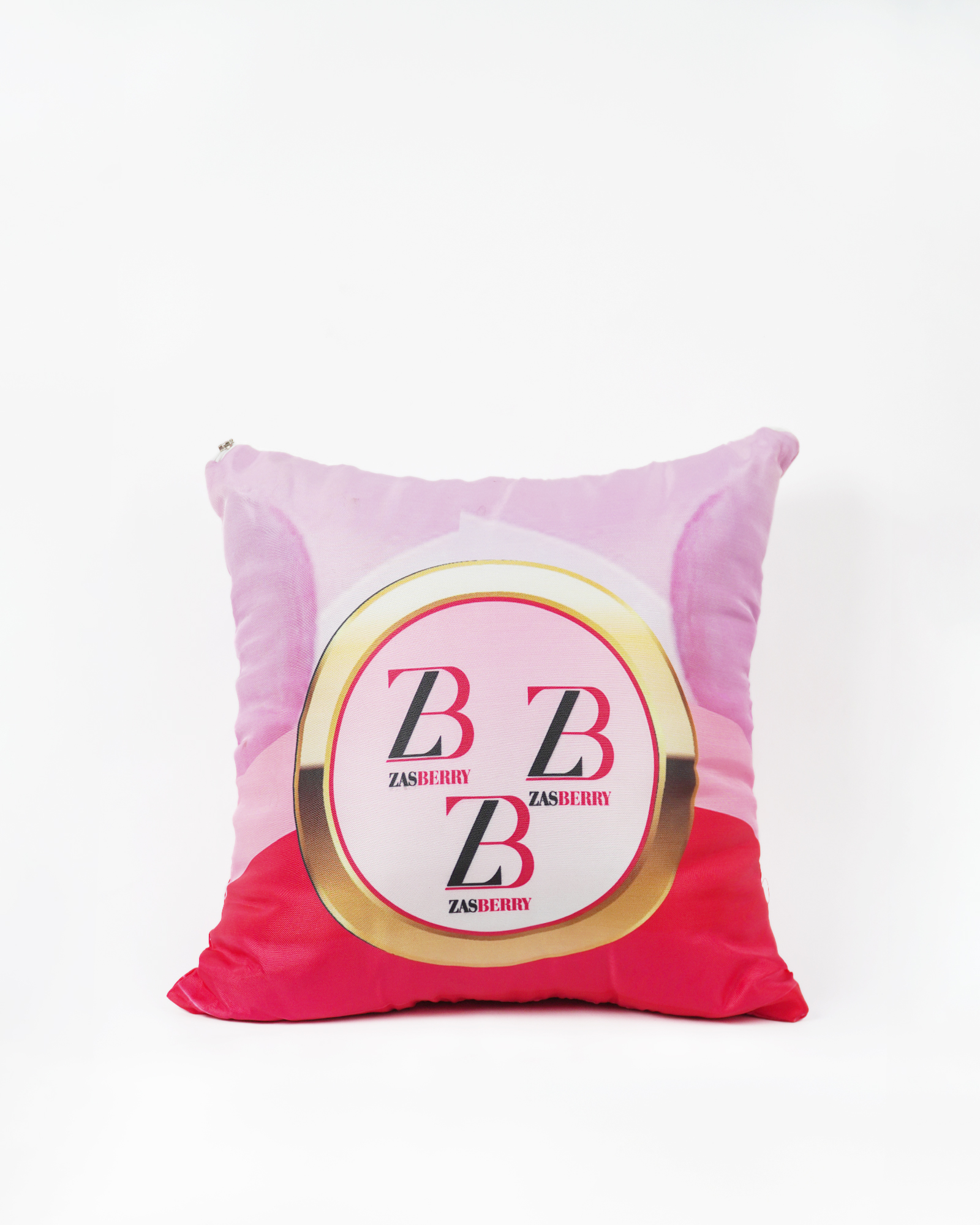 Zasberry Logo Throw Pillow Pink Design
