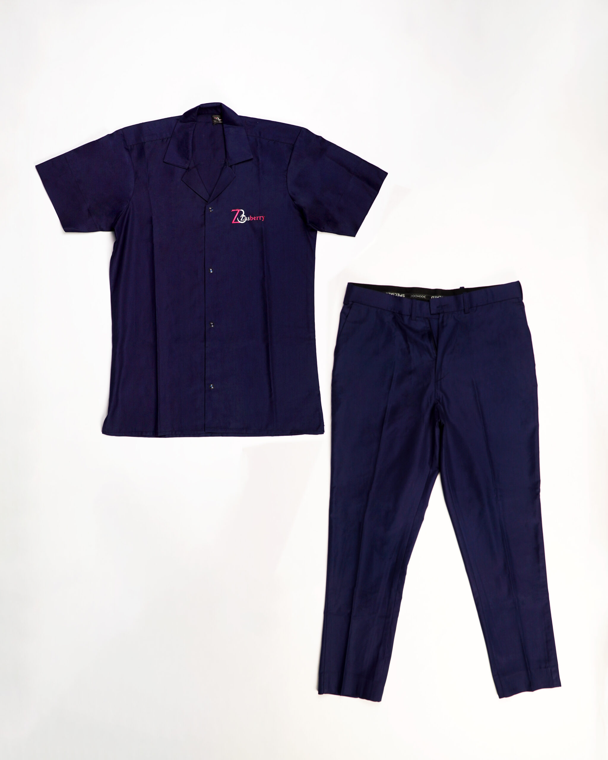 Zasberry Embroidery Logo Cashmare Fabric Two Piece  Set