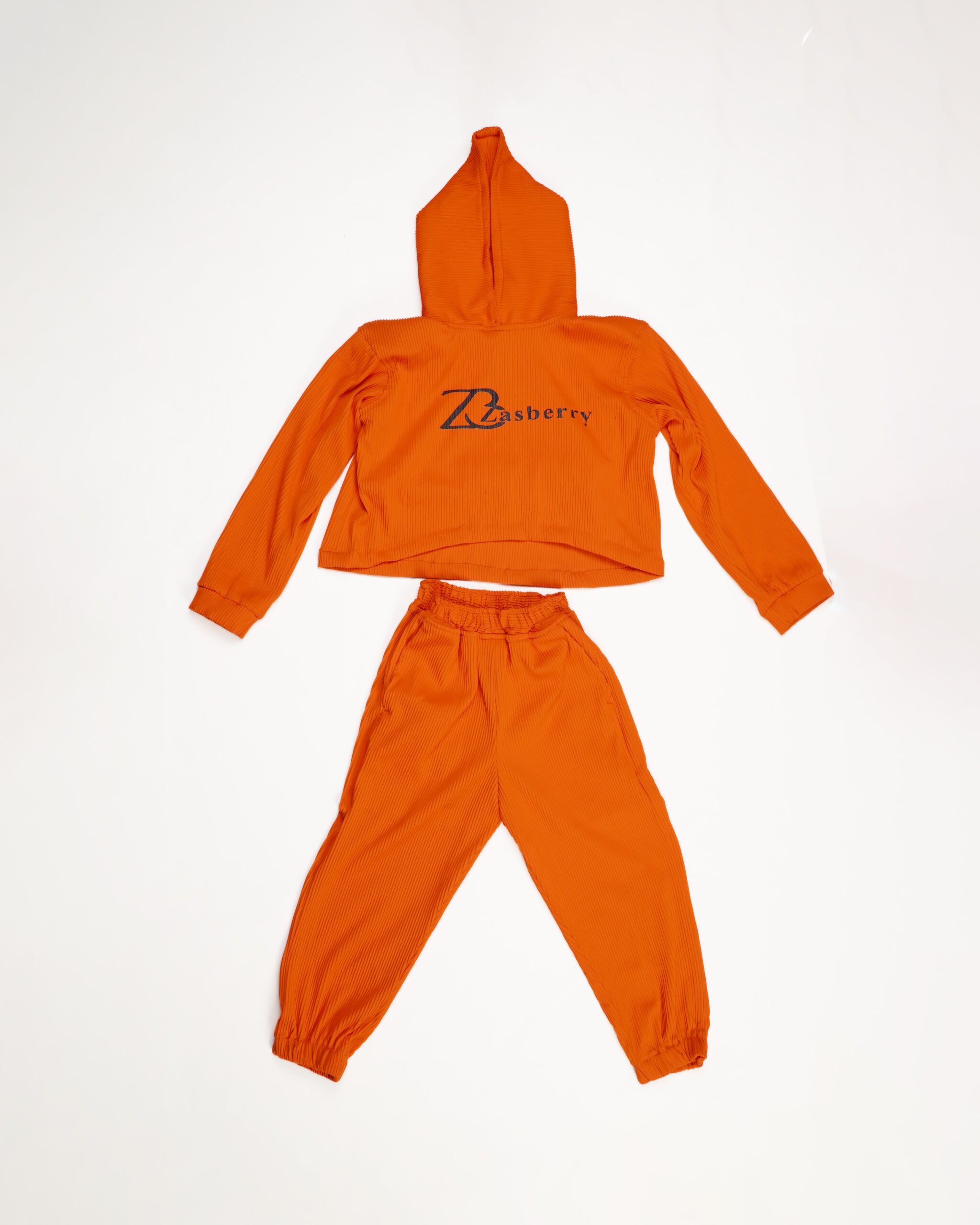 Zasberry Pleated Polyester Stretch Girl Two Pieces Set With Print Logo