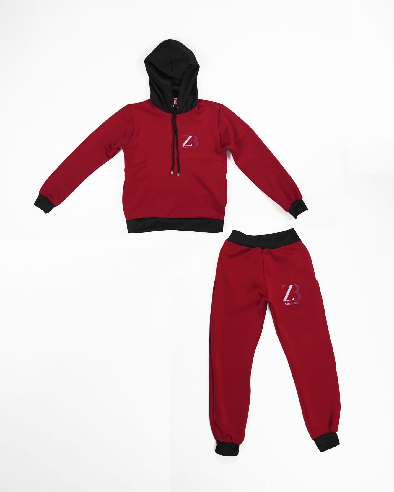 Zasberry Red/Black Full Logo Hoodie Top