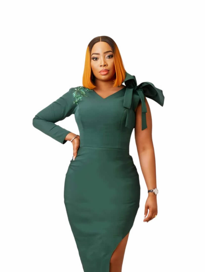Zasberry Wool Crepe Green Gown