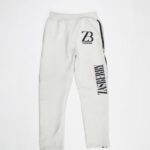 Zasberry White Hoodie Pant With Black Logo