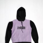 Zasberry Light Purple/Black Hoodie Top