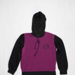 Zasberry Unisex Hoodie Top Purple/Black Hand With Logo Print