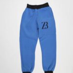 Zasberry Unisex Hoodie Pants Blue With Black Logo Print
