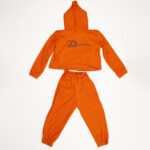 Zasberry Pleated Polyester Stretch Girl Two Pieces Set With Print Logo