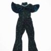 Zasberry Luxury Sequence Jumpsuit In Dark Green
